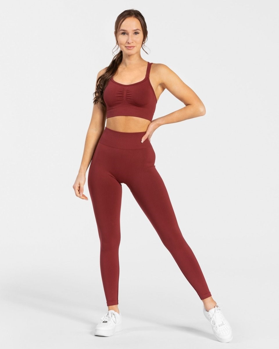 TEVEO Timeless Scrunch Leggings Červené | VFNL-23947