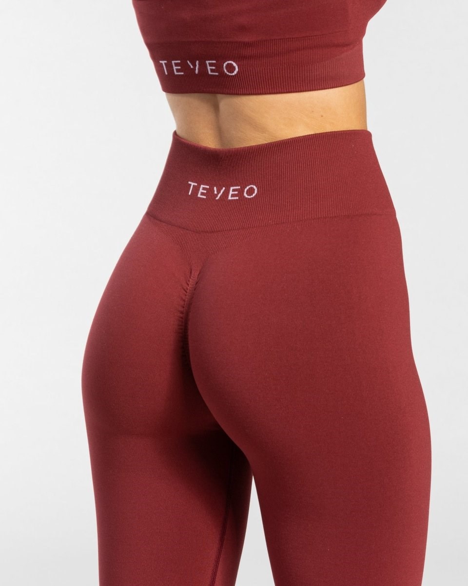 TEVEO Timeless Scrunch Leggings Červené | VFNL-23947