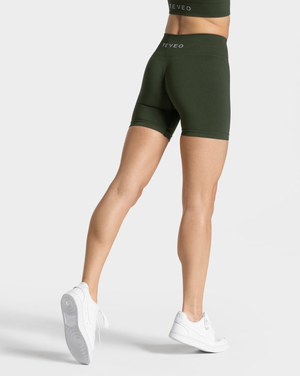 TEVEO Timeless Scrunch Shorts Hnědožlutý | JPDY-15742