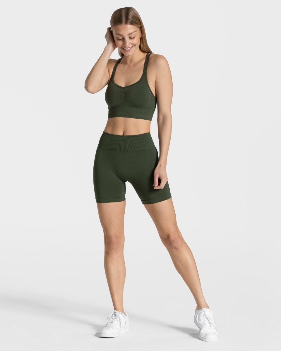 TEVEO Timeless Scrunch Shorts Hnědožlutý | JPDY-15742