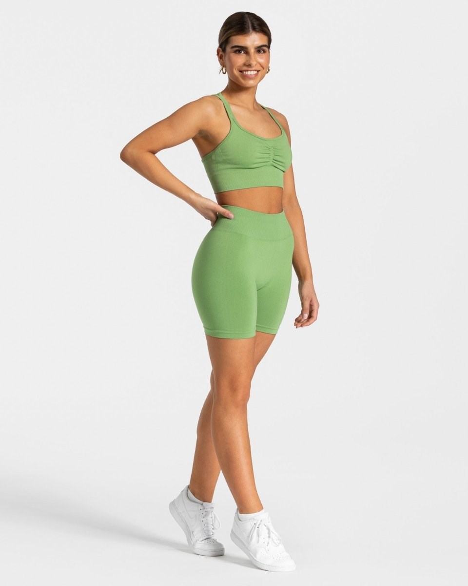 TEVEO Timeless Scrunch Shorts Olivy Zelené | UOFR-38042