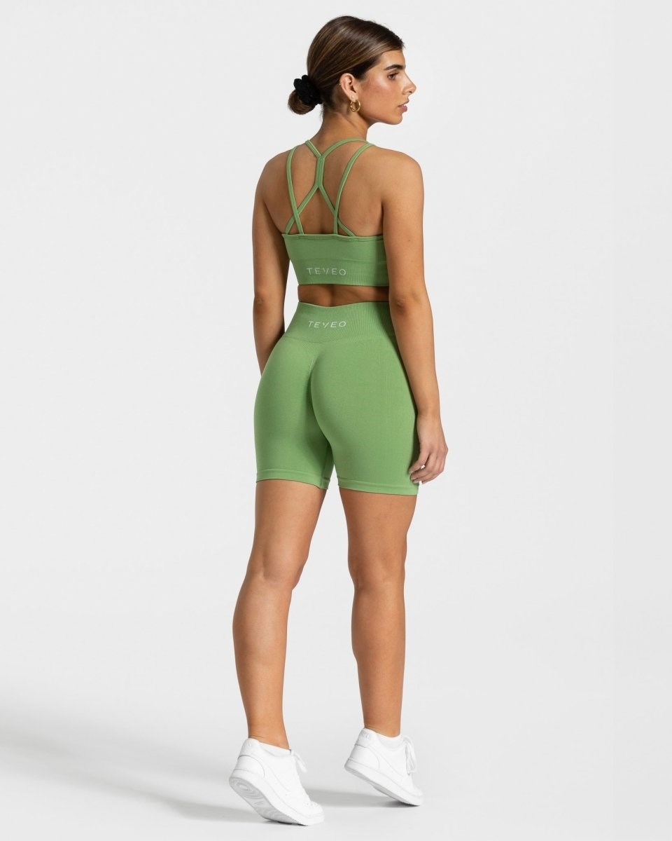 TEVEO Timeless Scrunch Shorts Olivy Zelené | UOFR-38042