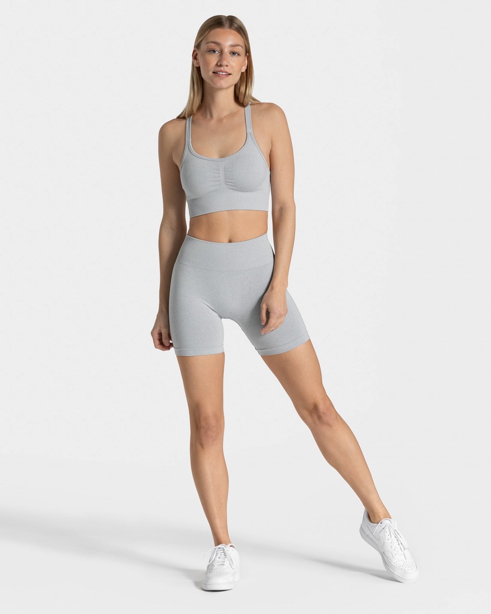 TEVEO Timeless Scrunch Shorts Světle Šedé | CSYB-46097
