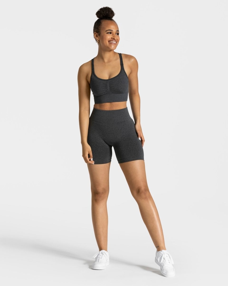 TEVEO Timeless Scrunch Shorts Tmavě Šedé | PTYS-72965
