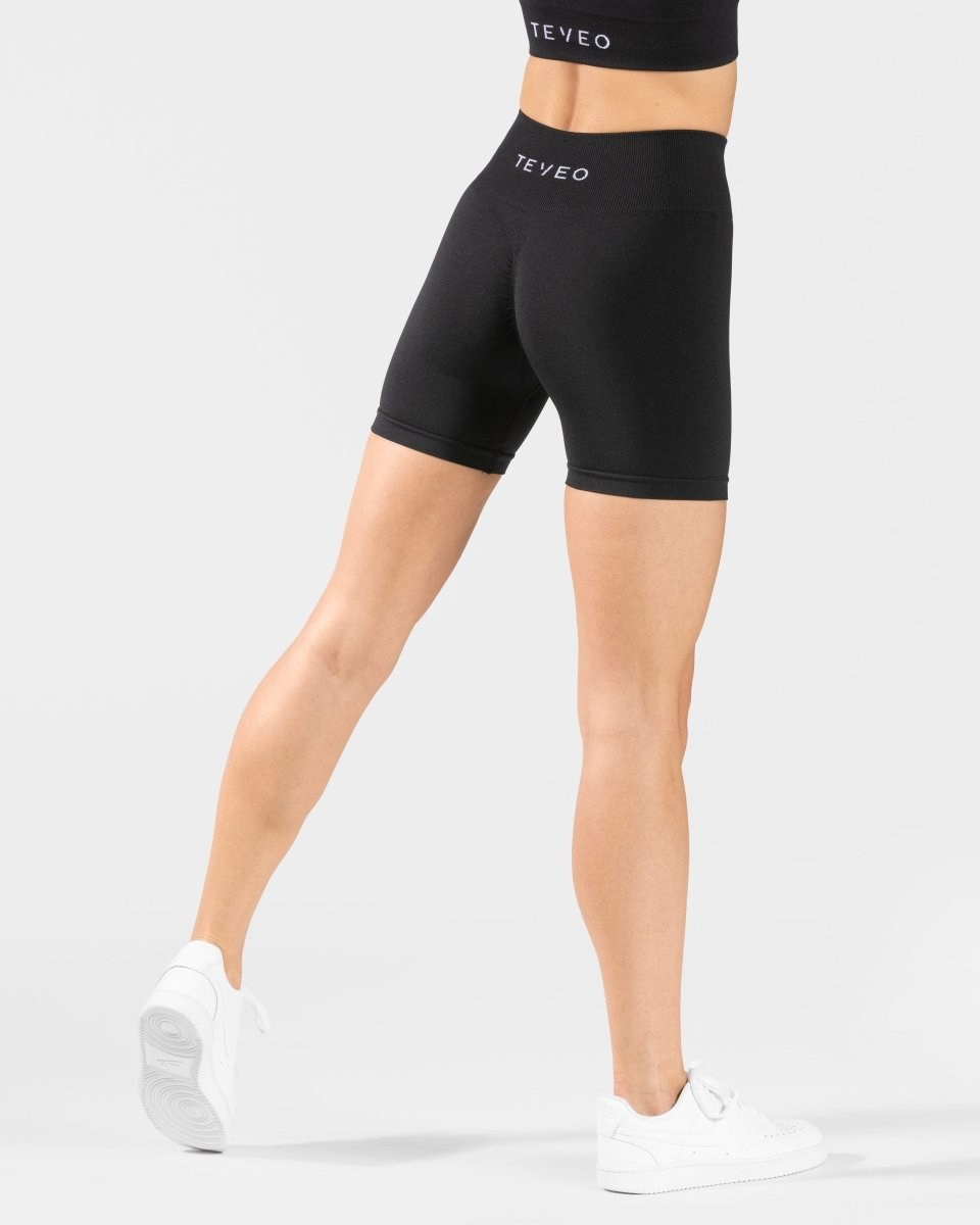 TEVEO Timeless Scrunch Shorts Černé | YSOU-85320