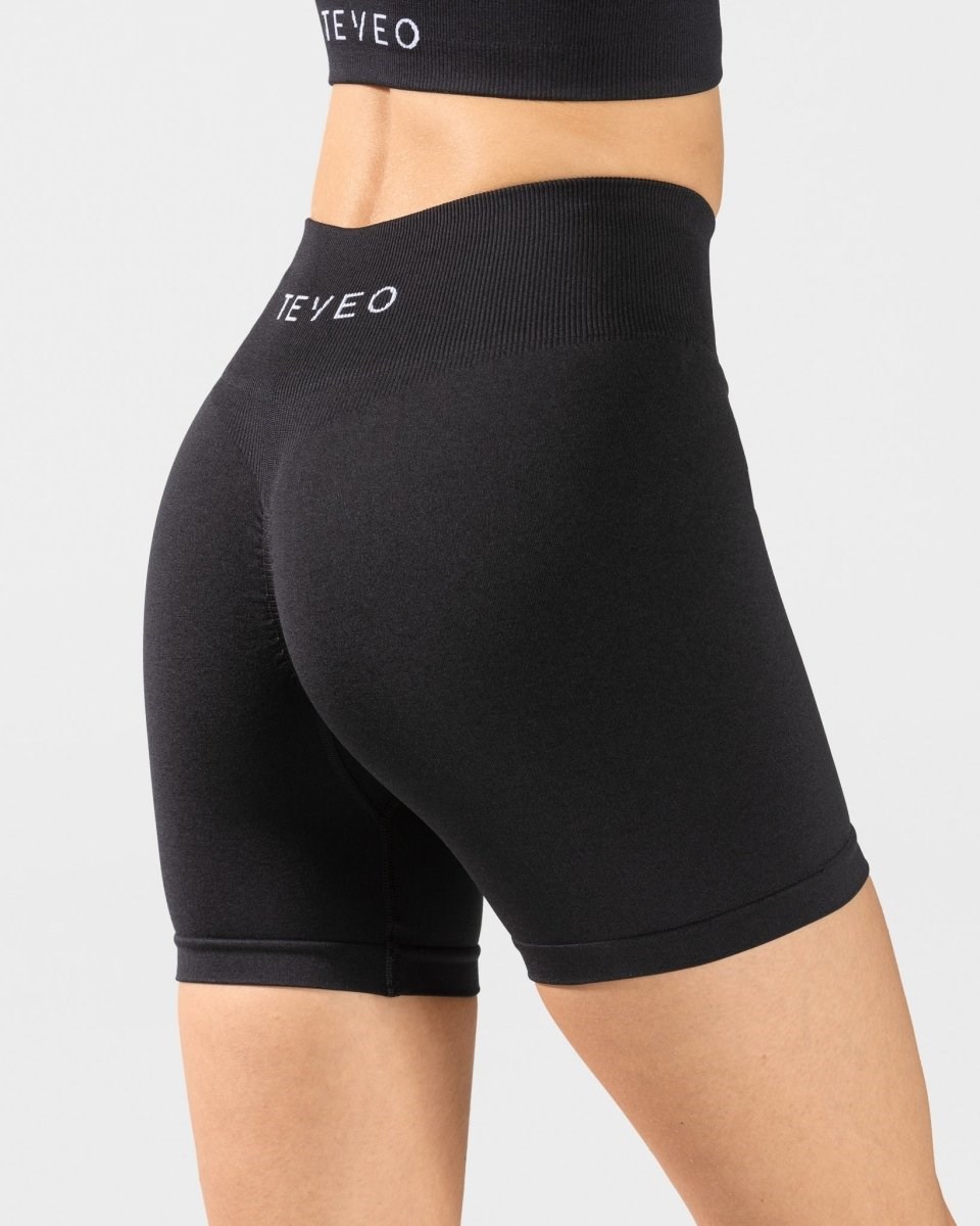TEVEO Timeless Scrunch Shorts Černé | YSOU-85320