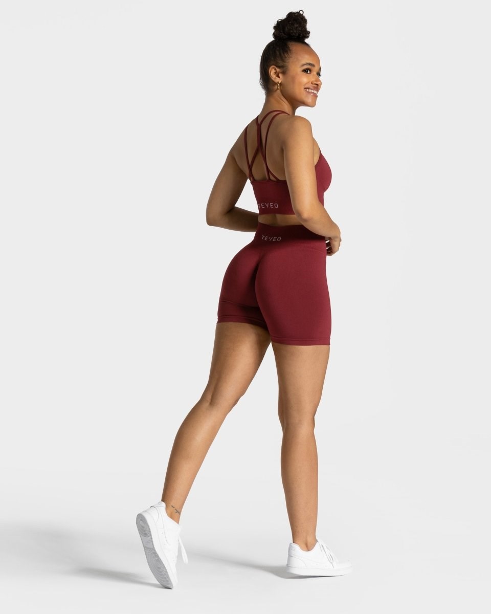 TEVEO Timeless Scrunch Shorts Červené | JQND-36248
