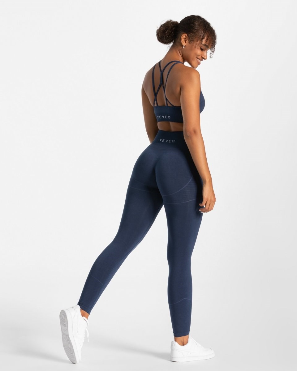 TEVEO True Leggings Tmavě Blankyt | BHKQ-87943