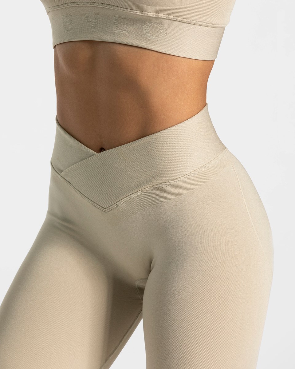 TEVEO V-Shape Leggings Sand | FCNG-46975