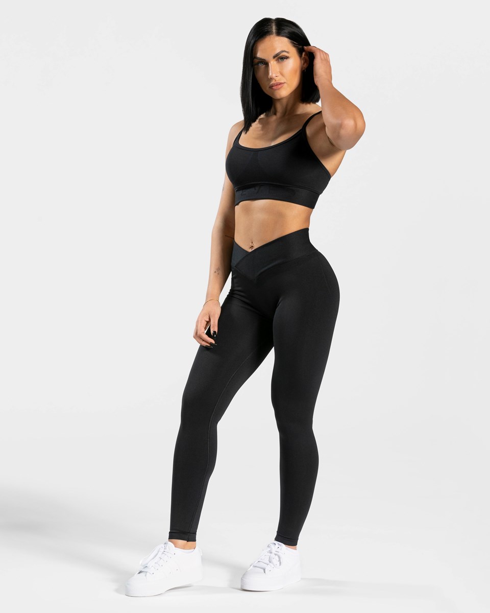 TEVEO V-Shape Leggings Černé | ETXA-82635