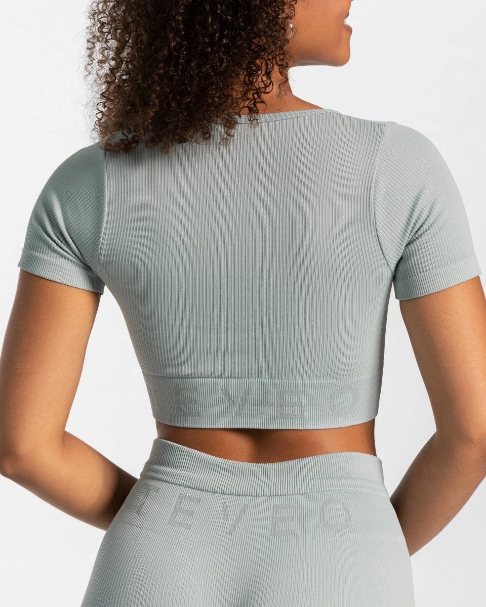 TEVEO Žebrovaný Crop Top Blankyt | CDRK-63814