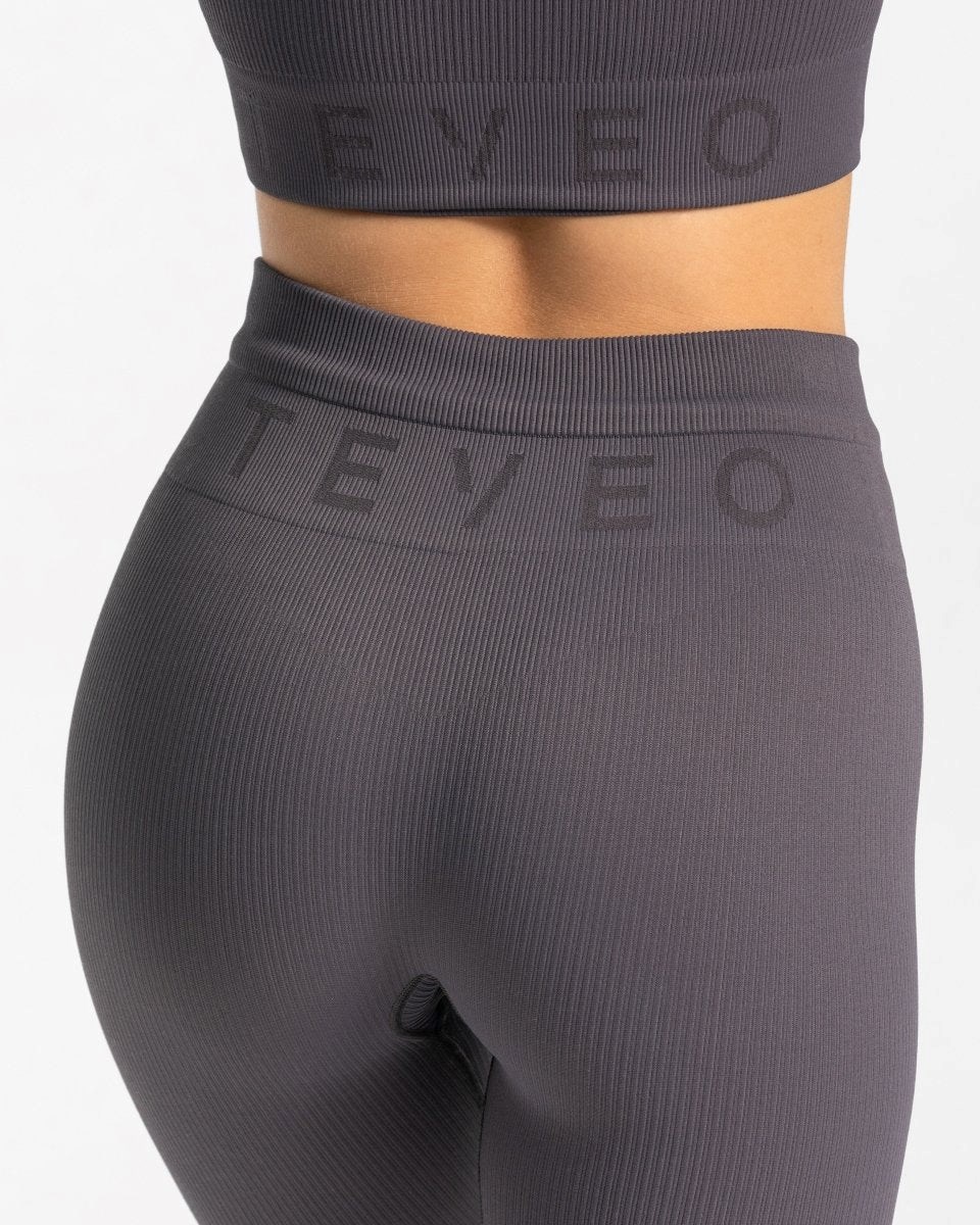 TEVEO Žebrovaný Leggings Gray | KWUE-12684