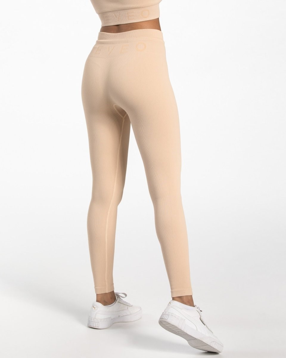 TEVEO Žebrovaný Leggings Nude | MFPE-65809