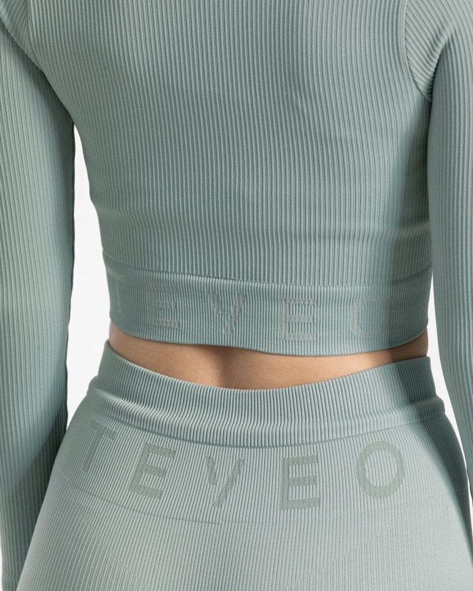 TEVEO Žebrovaný Zip Jackets Blankyt | RHTV-34869