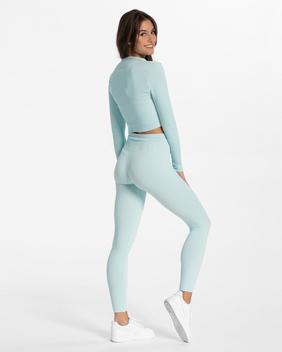 TEVEO Žebrovaný Zip Jackets Blankyt | SACY-27640