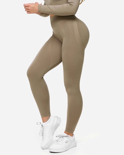 TEVEO Charming Scrunch Leggings Hnědožlutý | RANK-74615