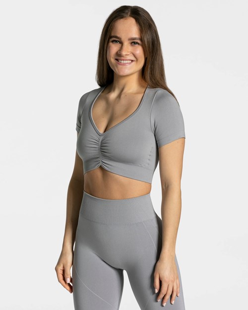 TEVEO Focus Crop Top Gray | CUKF-67248