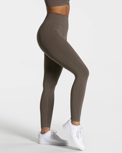TEVEO Focus Scrunch Leggings Taupe | LSUW-57961