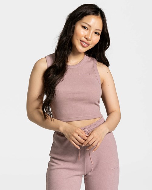 TEVEO Lounge Crop Top Růžové | ILPY-23861