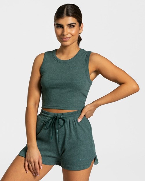 TEVEO Lounge Crop Top Tmavě Zelene | SYEN-42807