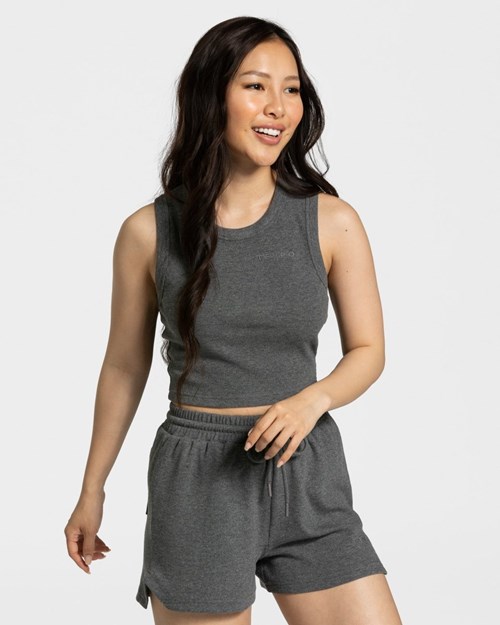 TEVEO Lounge Crop Top Tmavě Šedé | UVAH-25340