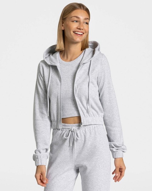 TEVEO Lounge Zip Hoodie Světle Šedé | WDMH-74269
