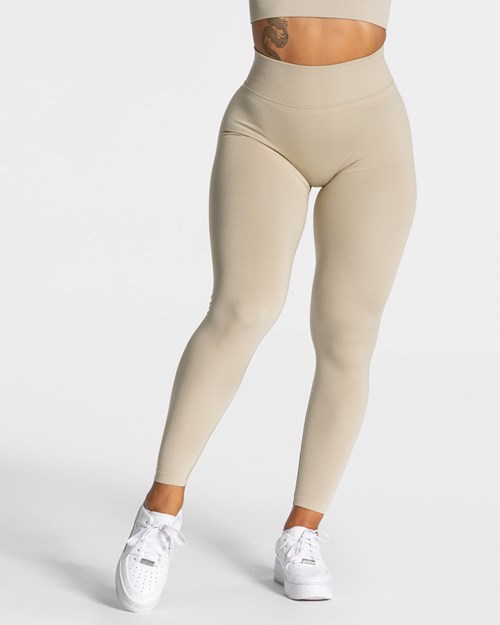 TEVEO Statement Scrunch Leggings Sand | BPGZ-03657