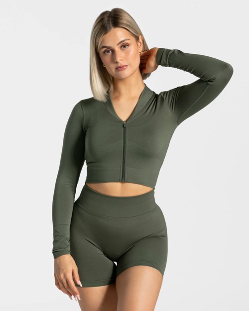 TEVEO Statement Zip Jackets Hnědožlutý | CFHW-92645
