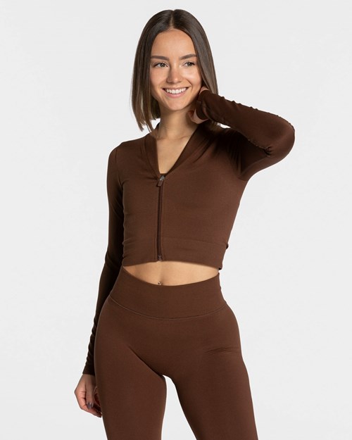 TEVEO Statement Zip Jackets Kaffee | JKXR-94380