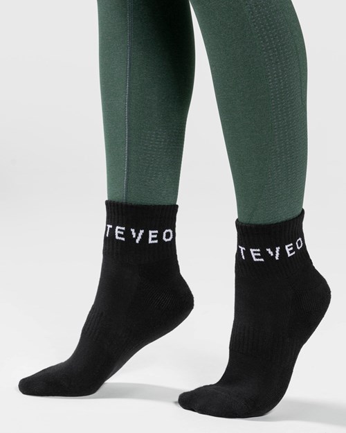 TEVEO TEVEO Ankle Socken (2er) Černé | RJXG-36518